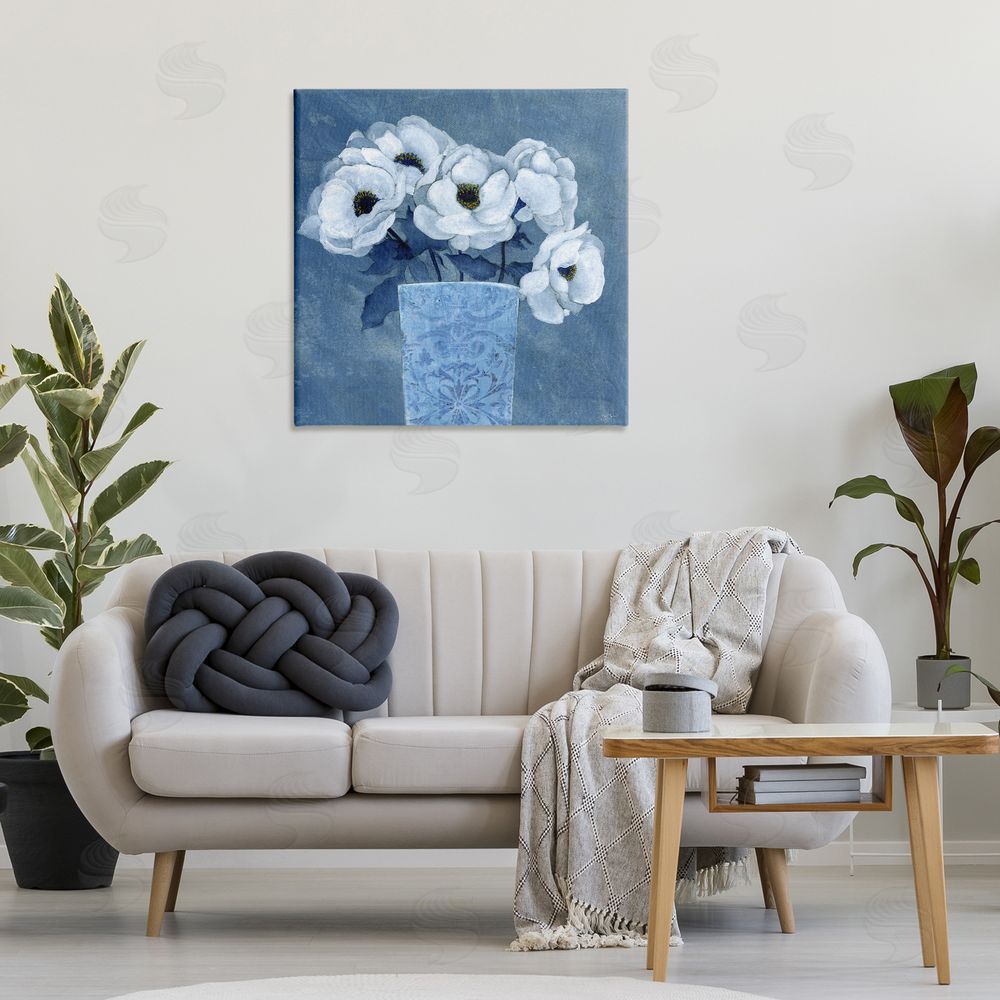 Janet Tava Ornate Vase Flowers Canvas Wall Art Print in Room