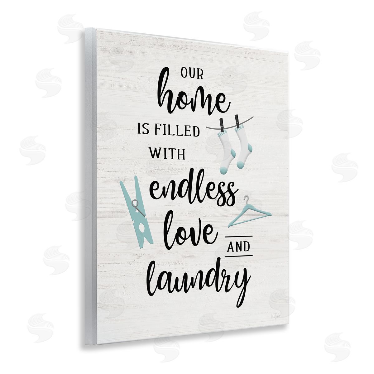Cursive Love & Laundry Wood Plaque Wall Art, Home Decor by Natalie Carpentieri