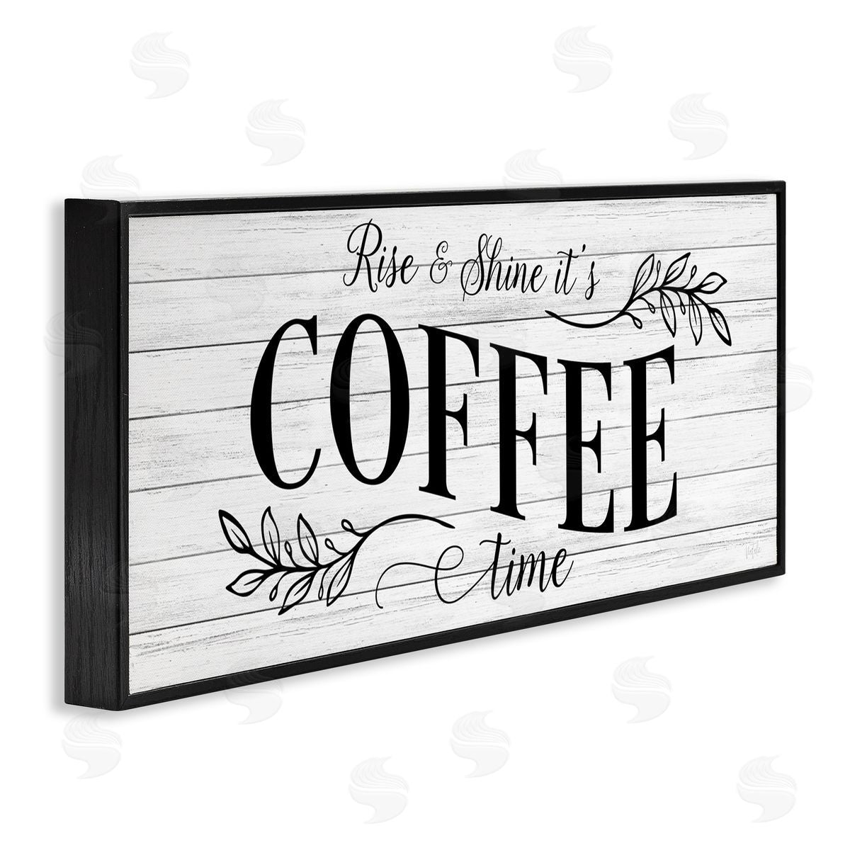 Rise & Shine Coffee Time Black Frame Print Wall Art, Home Decor by Natalie Carpentieri