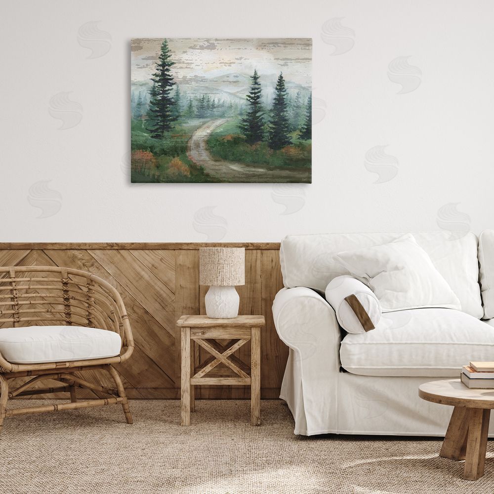 Nan Path Through Wilderness Canvas Wall Art Print in Room