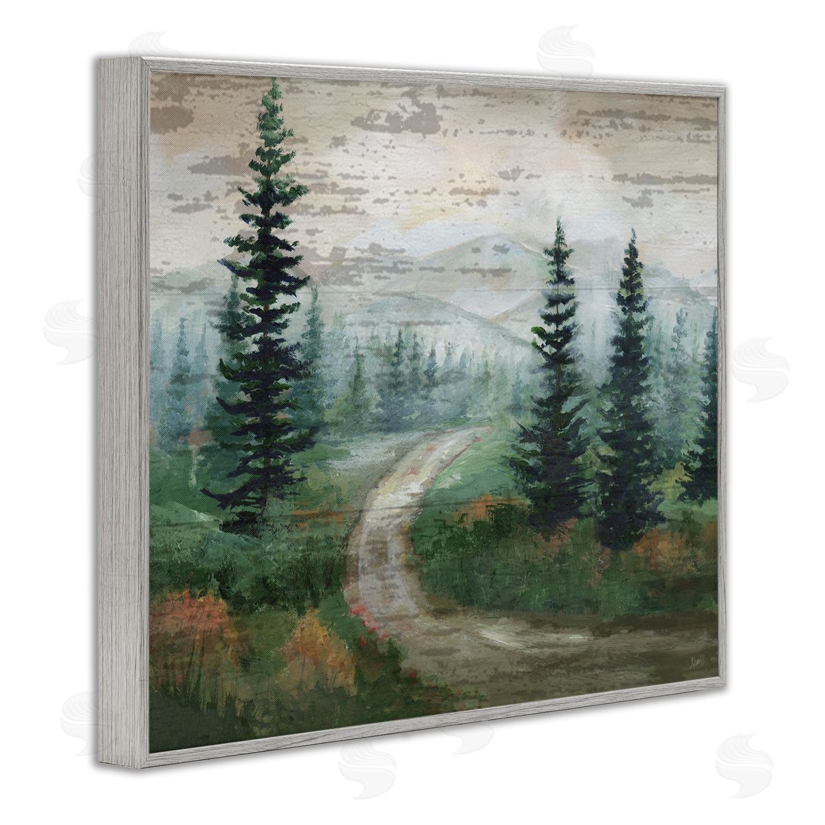 Nan Path Through Wilderness Gray Framed Giclee Wall Art Print
