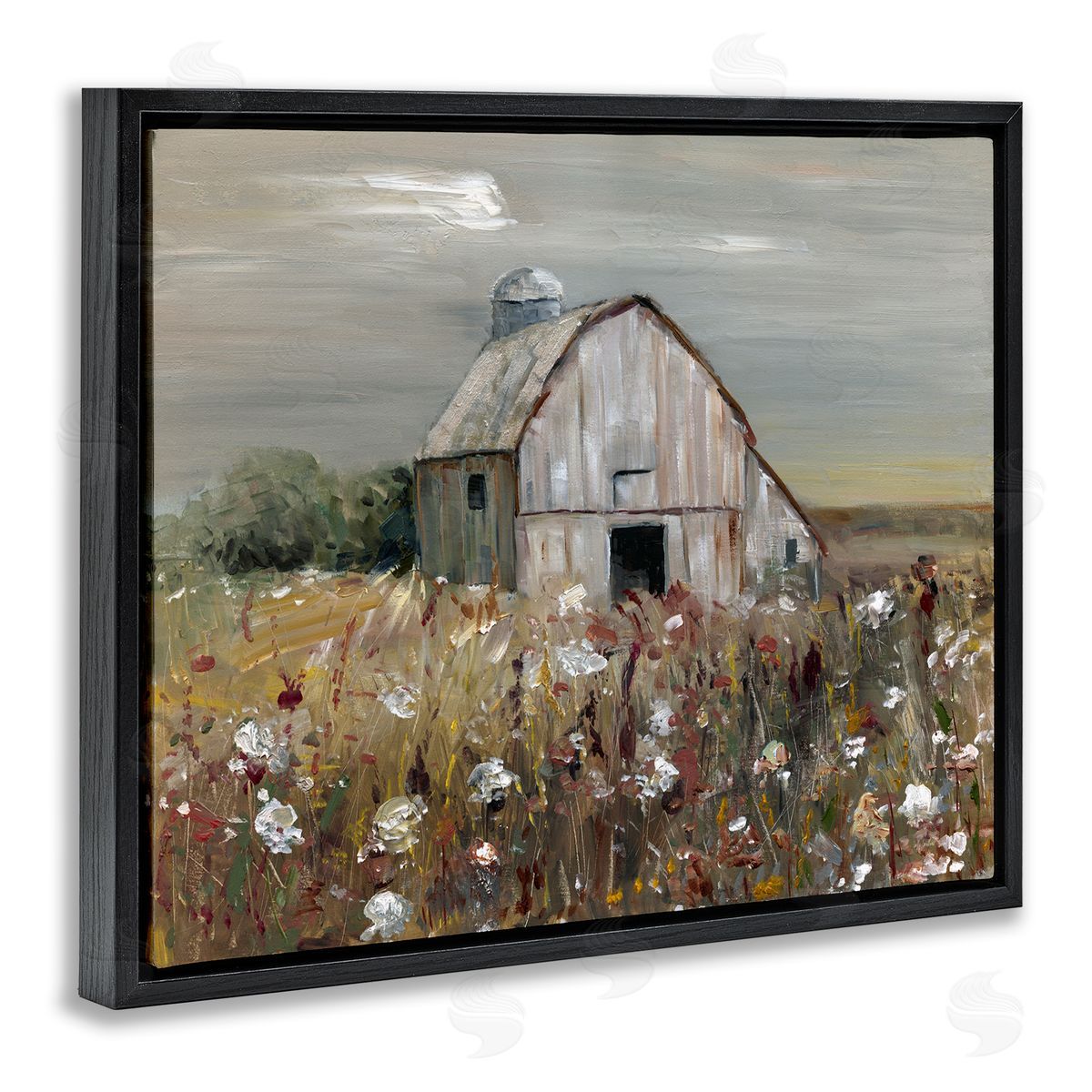 Sally Swatland Natural Farm Landscape Black Floating Frame Canvas Wall Art Print