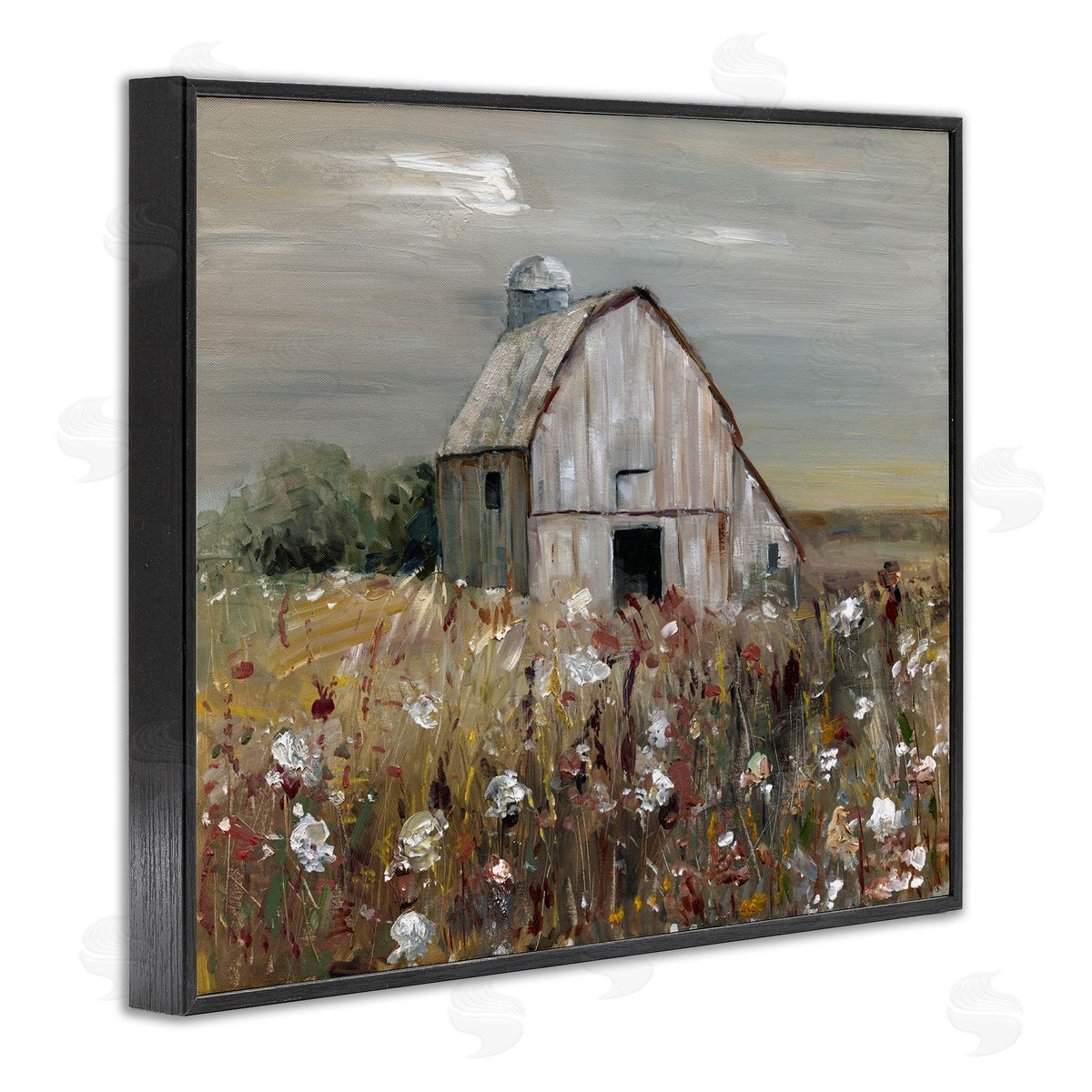 Sally Swatland Natural Farm Landscape Black Framed Giclee Wall Art Print