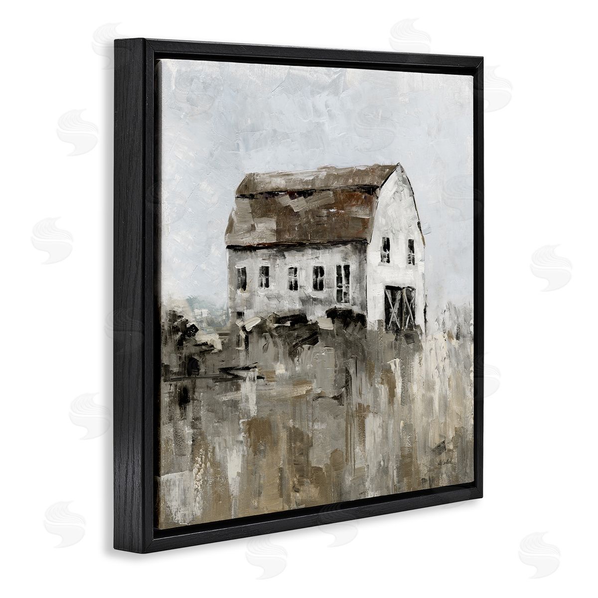 Sally Swatland Rustic Muted Farmhouse Black Floating Frame Canvas Wall Art Print