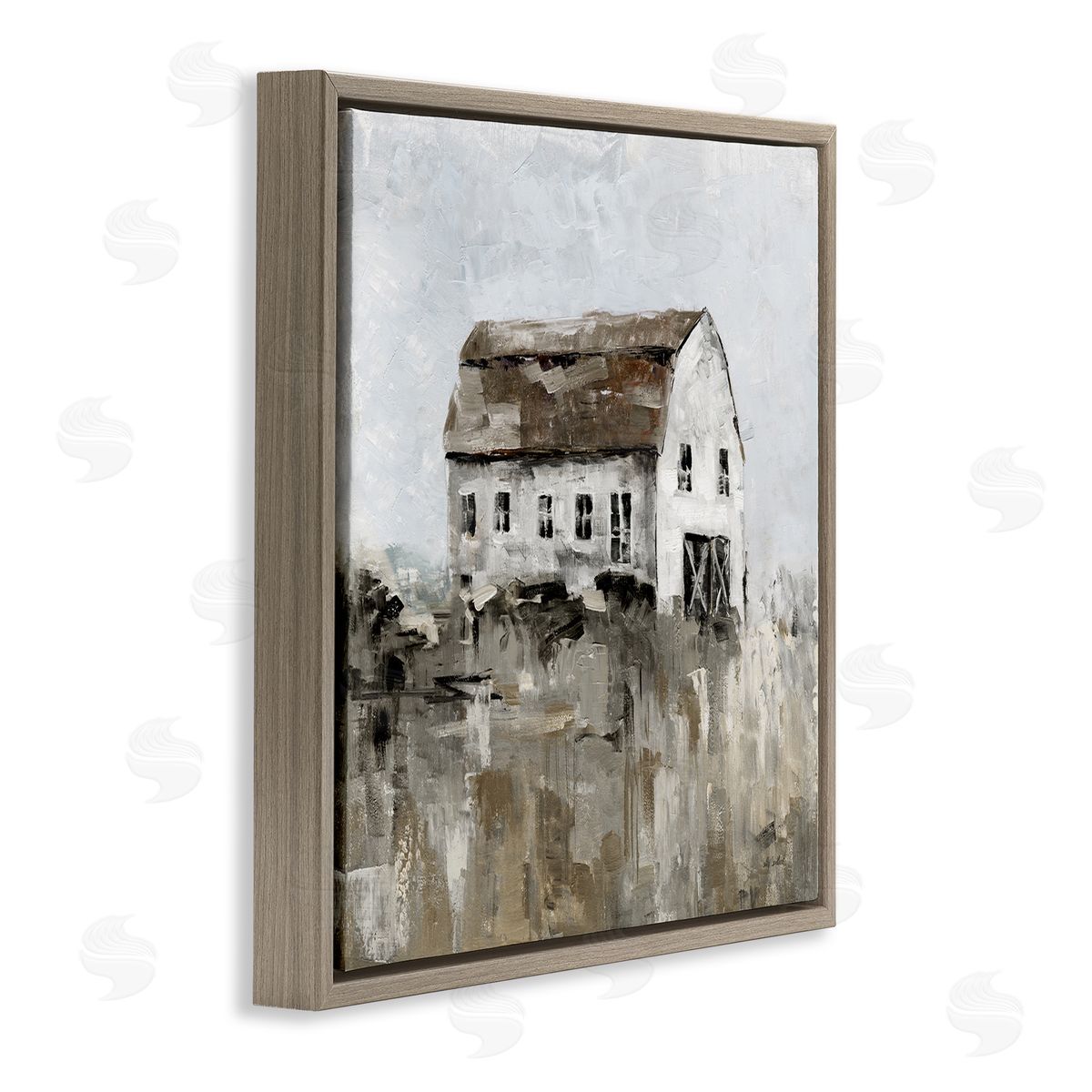 Sally Swatland Rustic Muted Farmhouse Brown Floating Frame Canvas Wall Art Print