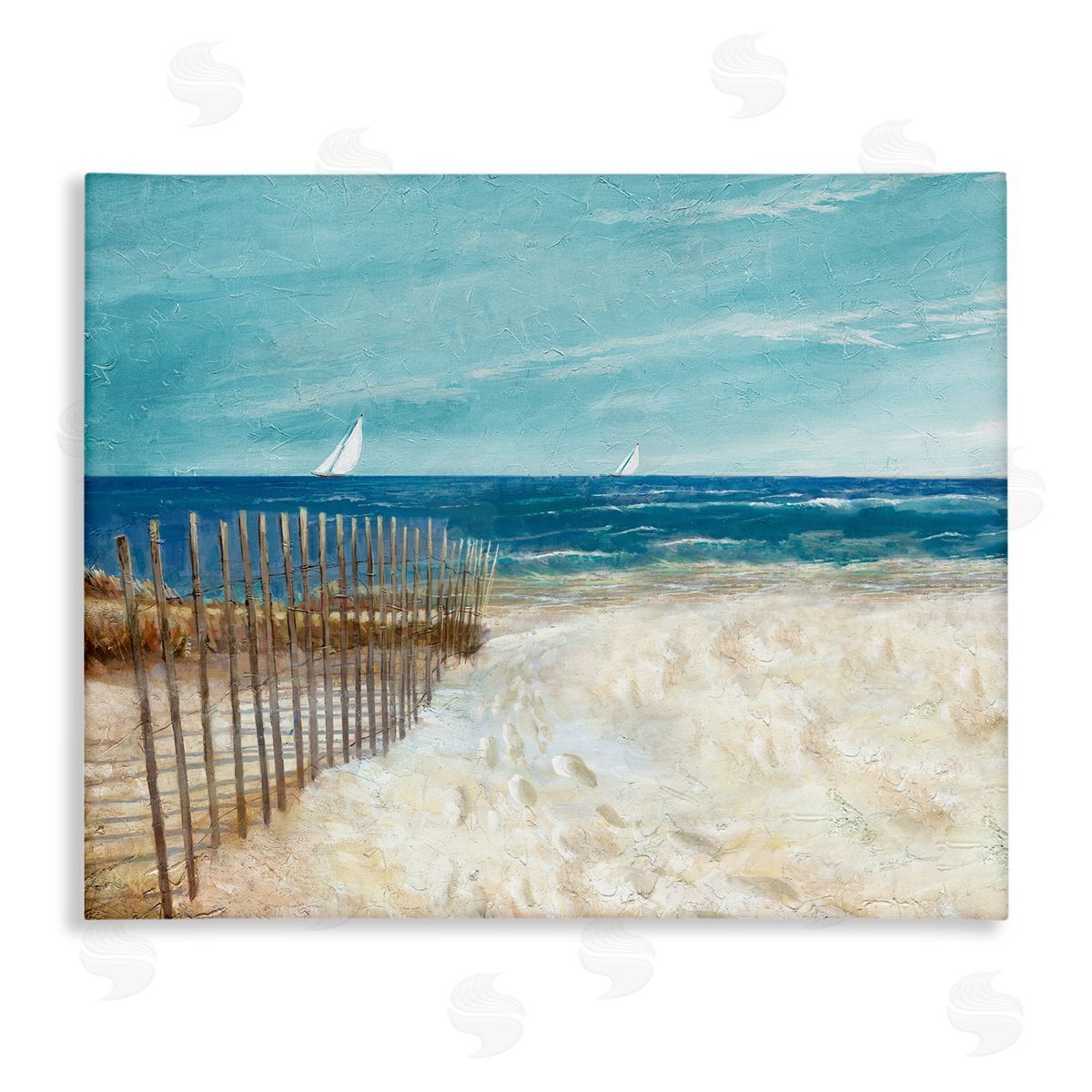 Ruane Manning Footprints by Sandy Fence Canvas Wall Art Print