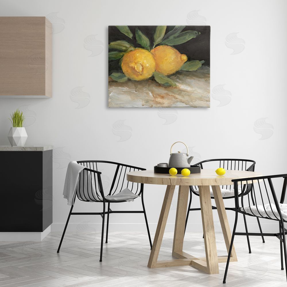 Carol Robinson Traditional Lemons Duo Canvas Wall Art Print in Room