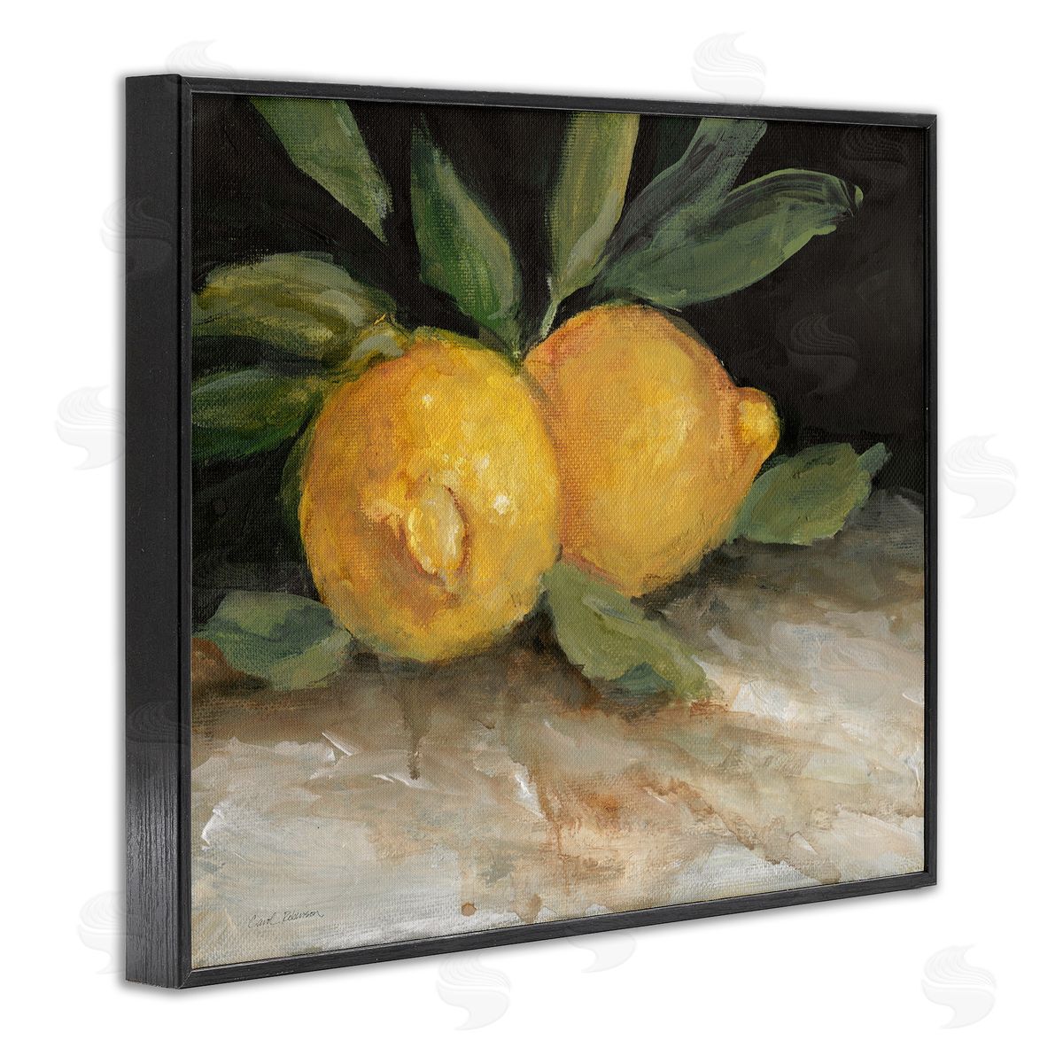 Carol Robinson Traditional Lemons Duo Black Framed Giclee Wall Art Print