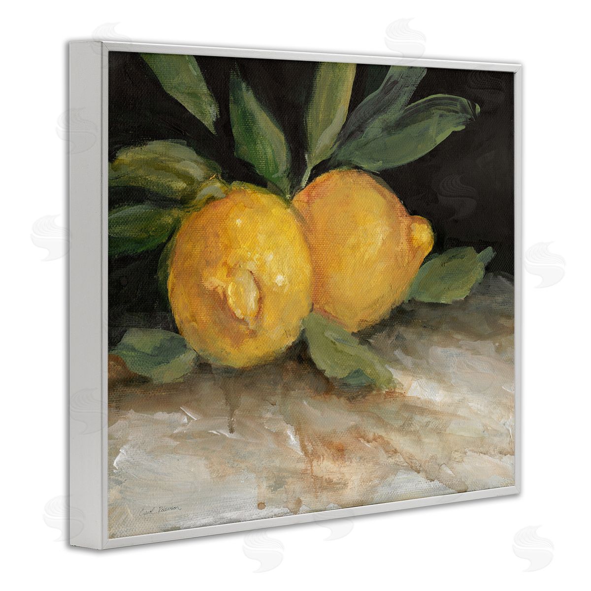 Carol Robinson Traditional Lemons Duo White Framed Giclee Wall Art Print