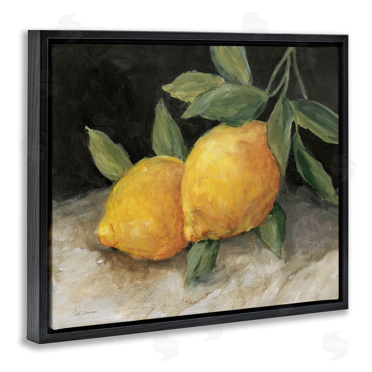 Carol Robinson Pair of Lemons Still Life Black Floating Frame Canvas Wall Art Print