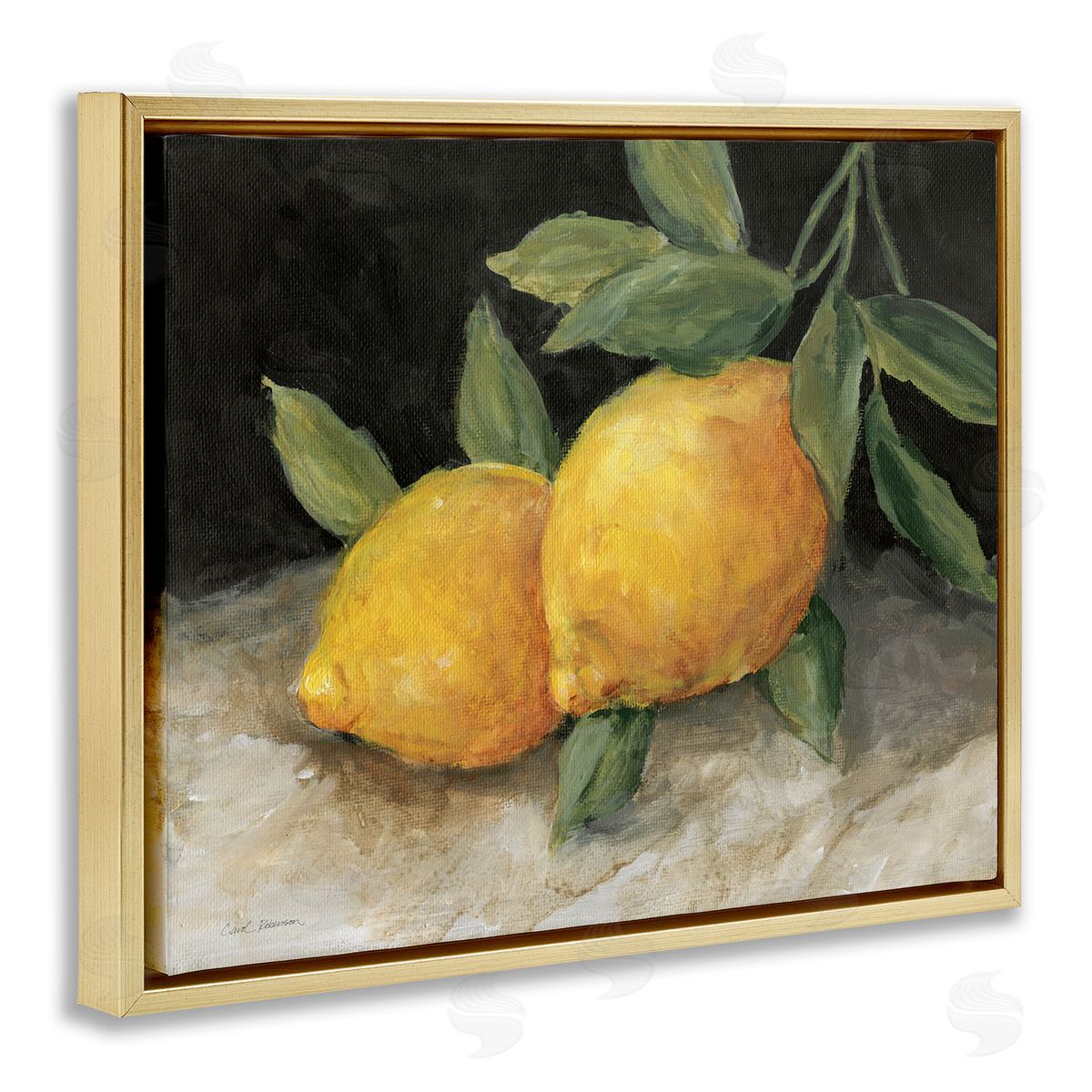 Carol Robinson Pair of Lemons Still Life Gold Floating Frame Canvas Wall Art Print