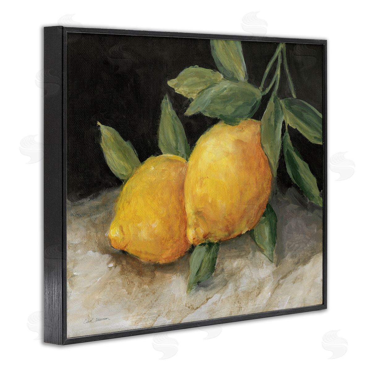 Carol Robinson Pair of Lemons Still Life Black Framed Giclee Wall Art Print