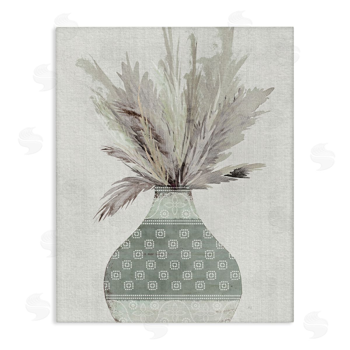 Boho Wheat in Vase Canvas Wall Art, Home Decor by Susan Jill