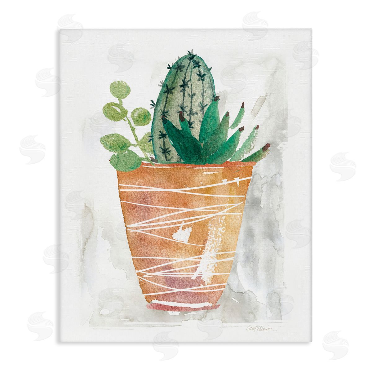 Cactus & Succulent Vase Canvas Wall Art, Home Decor by Carol Robinson