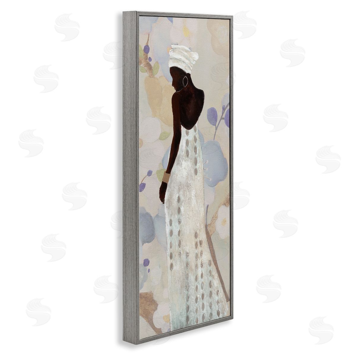 Chic Natural Hues Woman Grey Frame Print Wall Art, Home Decor by Janet Tava