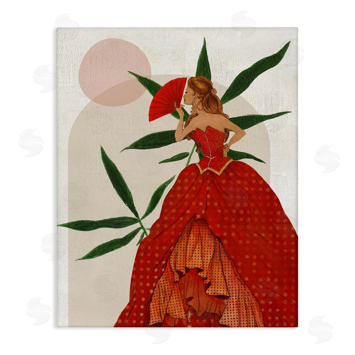 Modern Ball Gown Woman Canvas Wall Art, Home Decor by Janet Tava