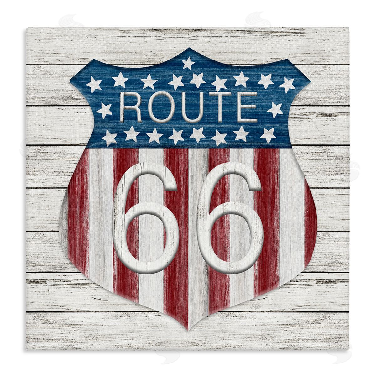 Rustic Route 66 Canvas Wall Art, Home Decor by Natalie Carpentieri