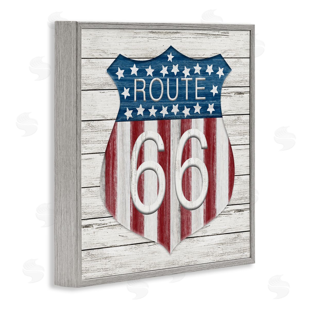 Rustic Route 66 Grey Frame Print Wall Art, Home Decor by Natalie Carpentieri