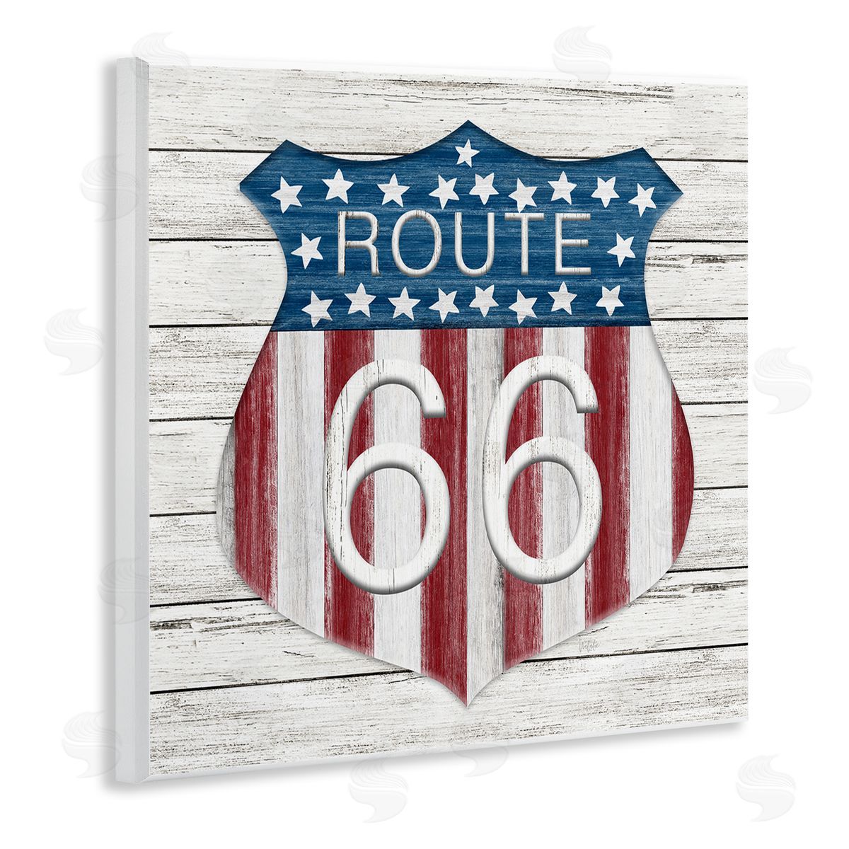 Rustic Route 66 Wood Plaque Wall Art, Home Decor by Natalie Carpentieri
