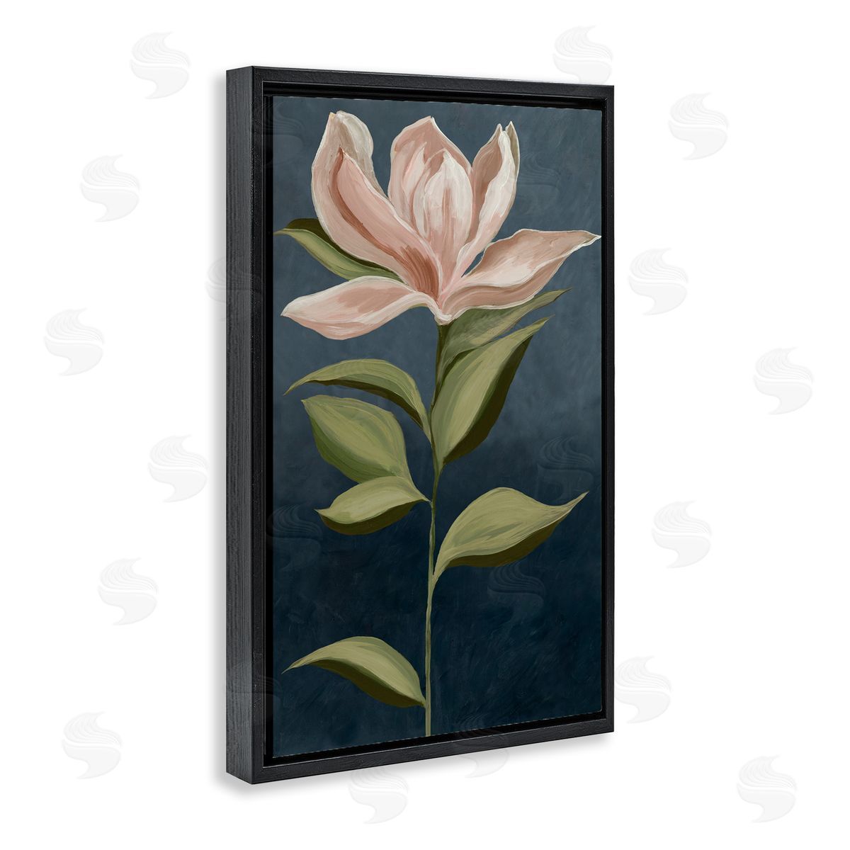 Pink Iris Petals Black Floating Frame Canvas Wall Art, Home Decor by Jacob Q
