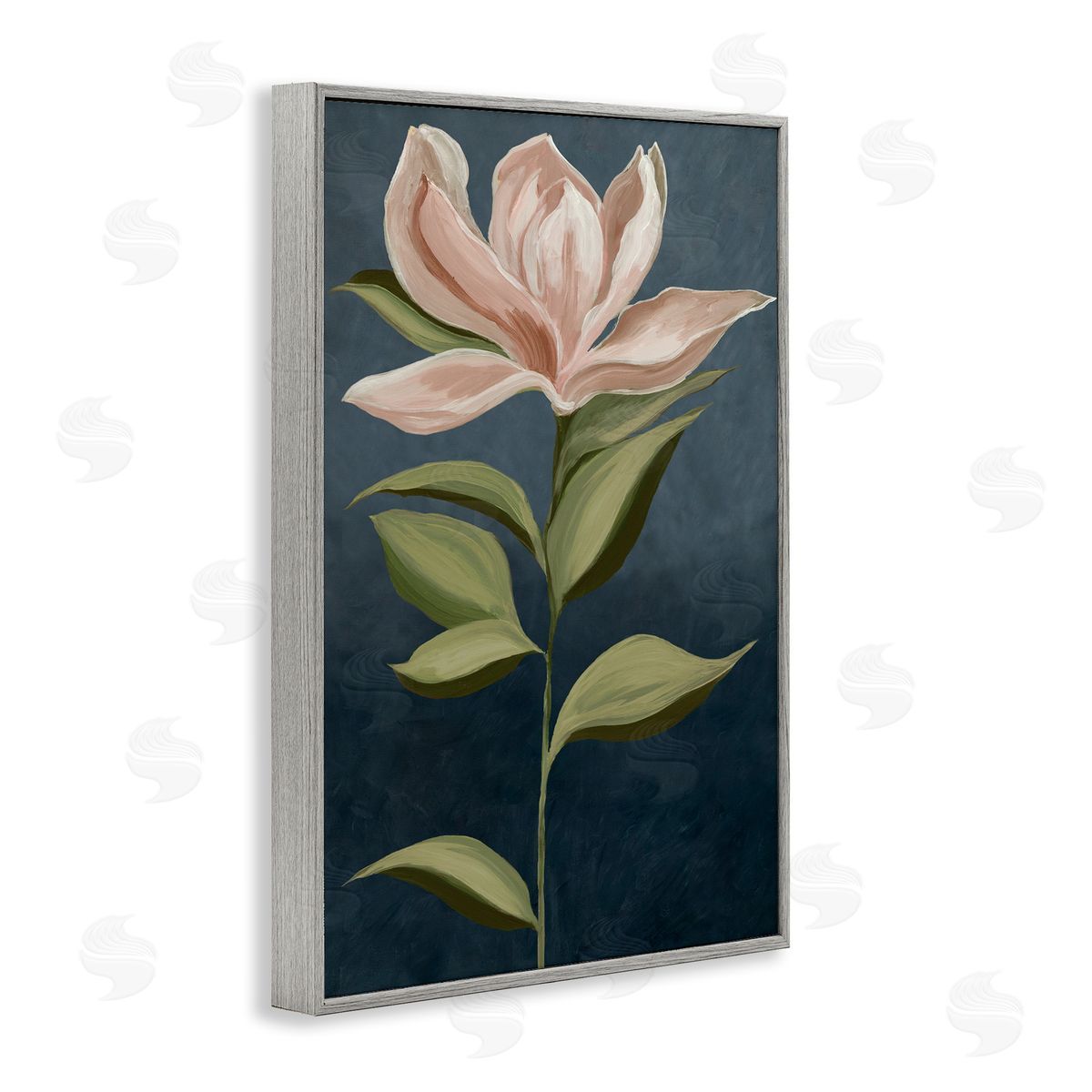 Pink Iris Petals Grey Frame Print Wall Art, Home Decor by Jacob Q