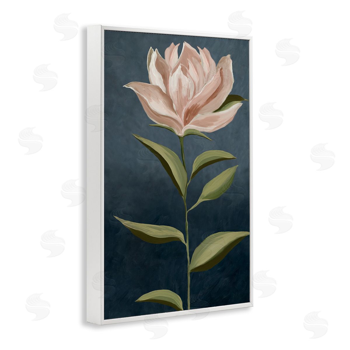 Traditional Pink Bloom White Frame Print Wall Art, Home Decor by Jacob Q