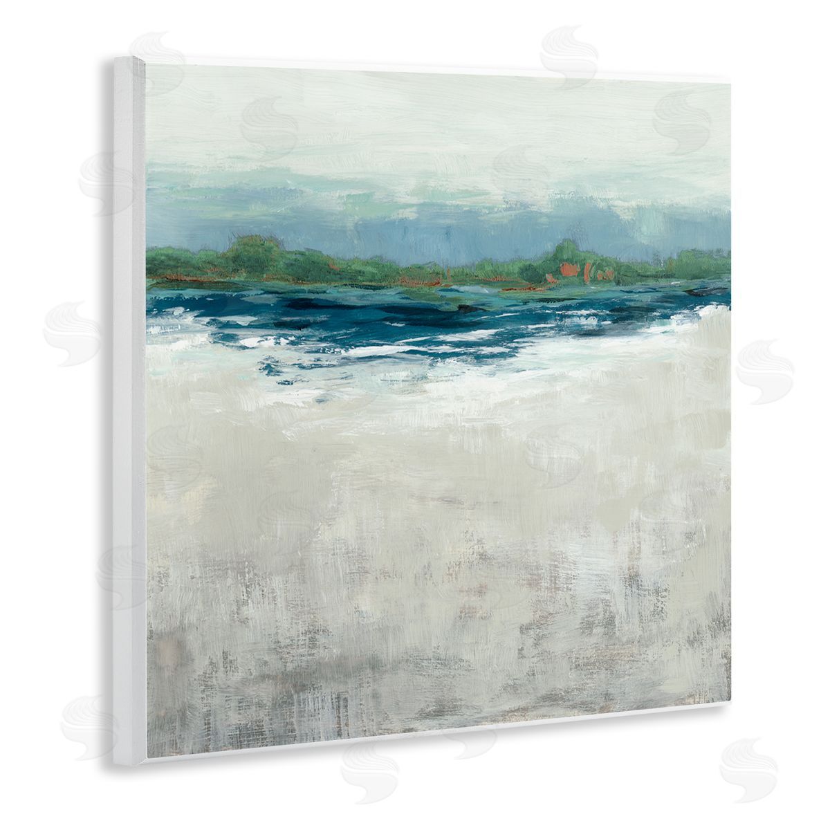Abstract Gradient Seascape Wood Plaque Wall Art, Home Decor by Jacob Q