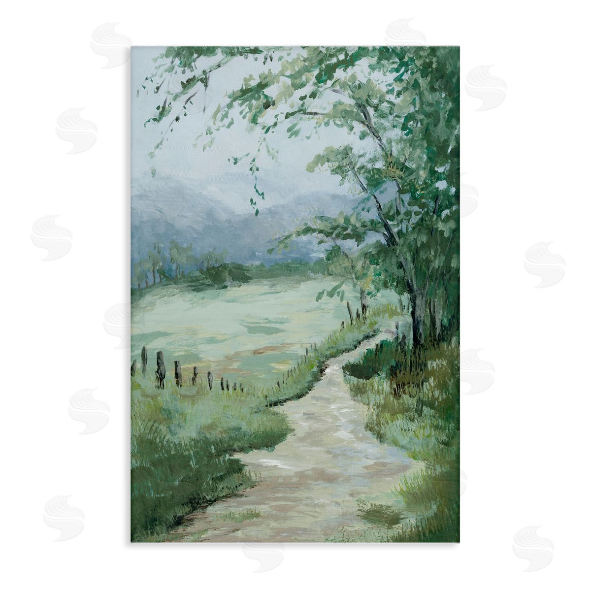Green Country Landscape Canvas Wall Art, Home Decor by Jacob Q
