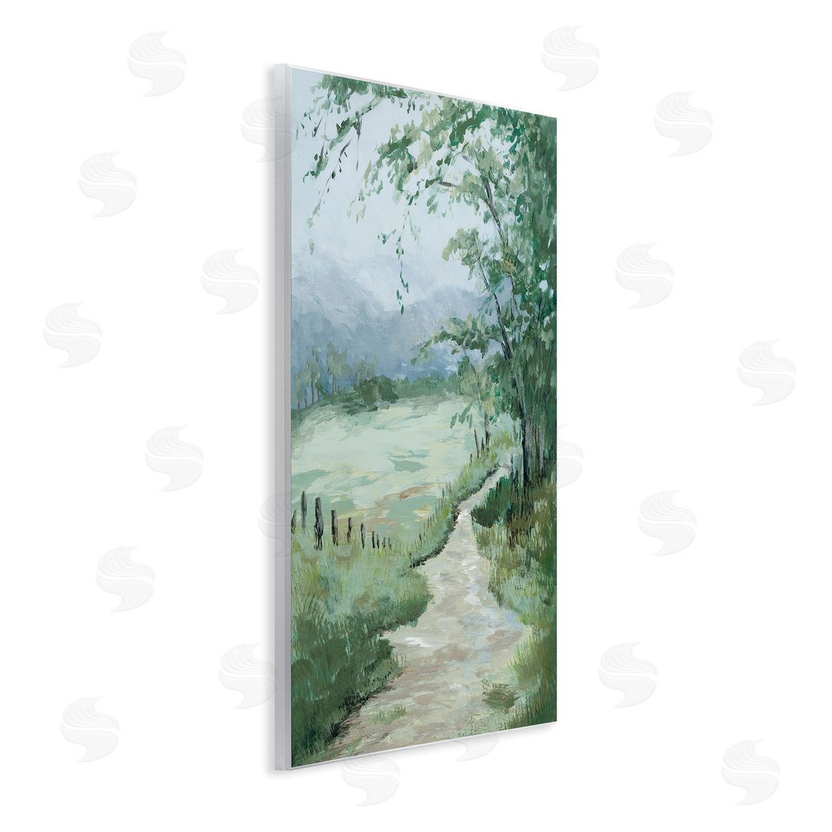 Green Country Landscape Wood Plaque Wall Art, Home Decor by Jacob Q