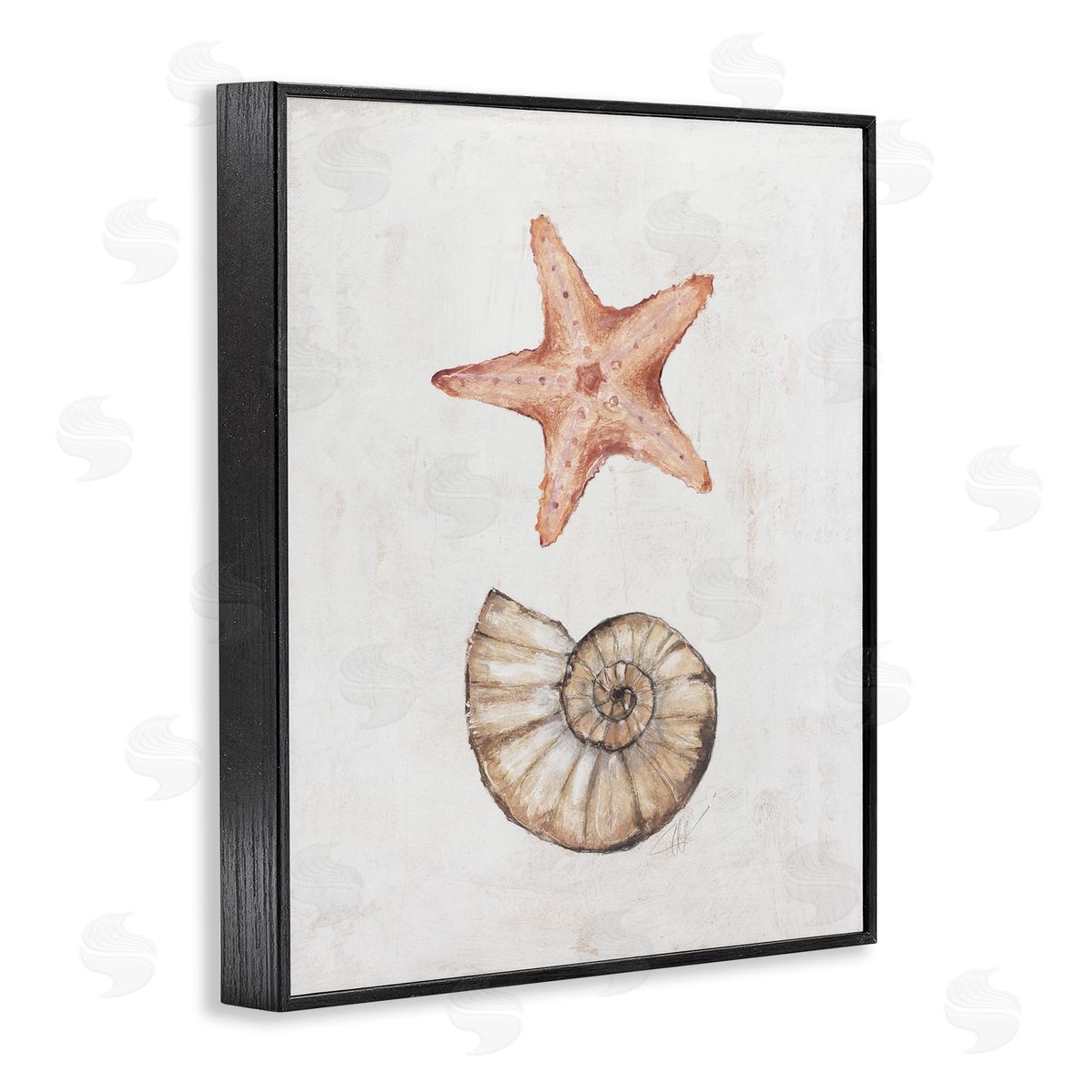 Subtle Sea Life Black Frame Print Wall Art, Home Decor by Filippo Ioco