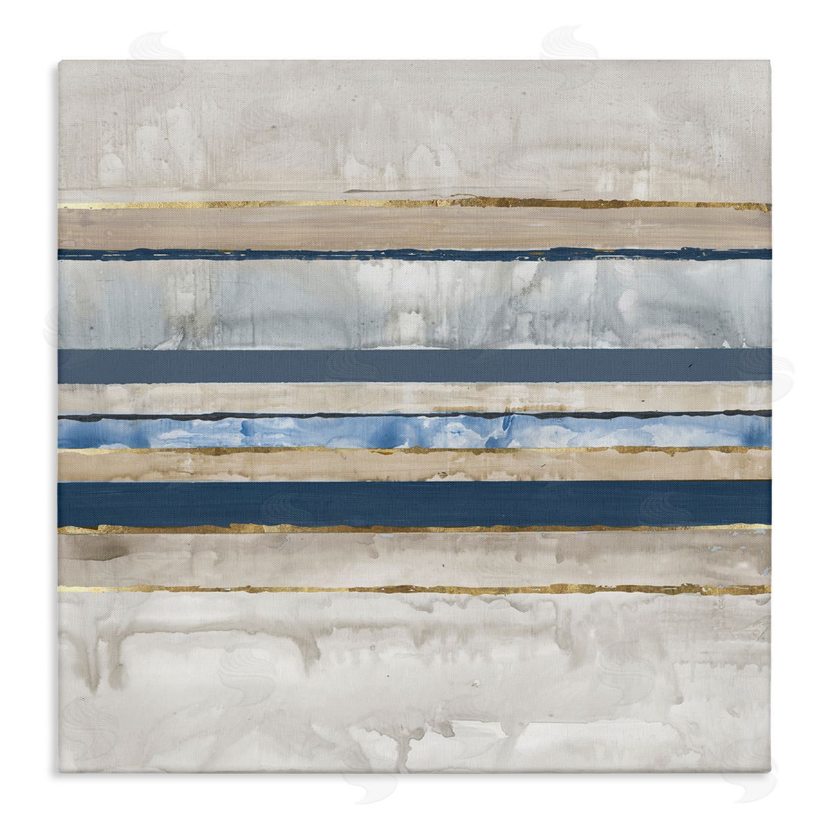 Nautical Tone Stripes Canvas Wall Art, Home Decor by Lera