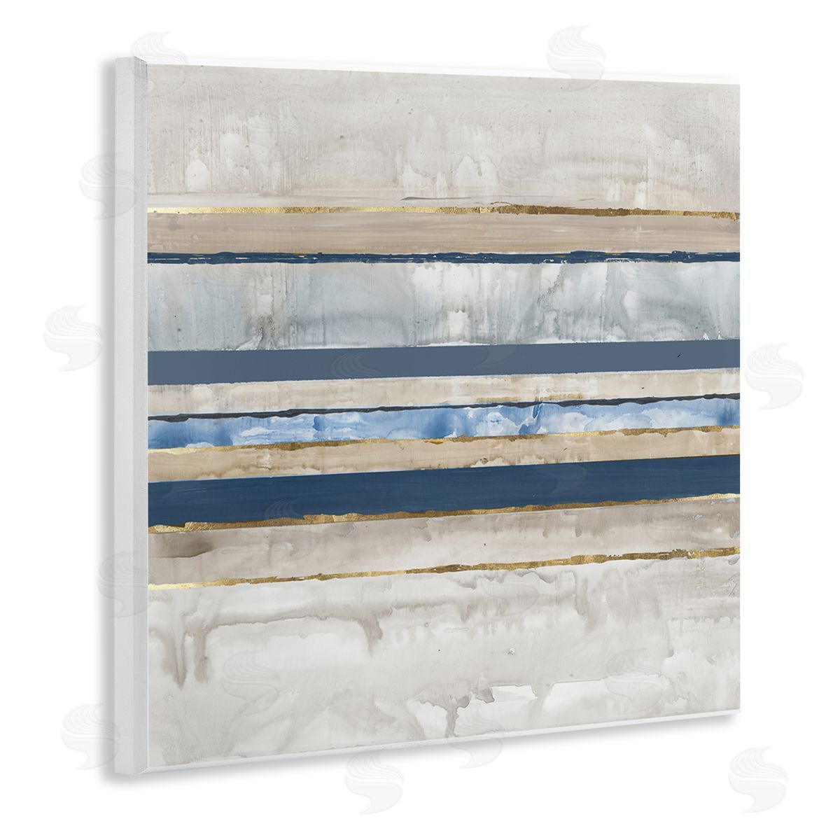 Nautical Tone Stripes Wood Plaque Wall Art, Home Decor by Lera