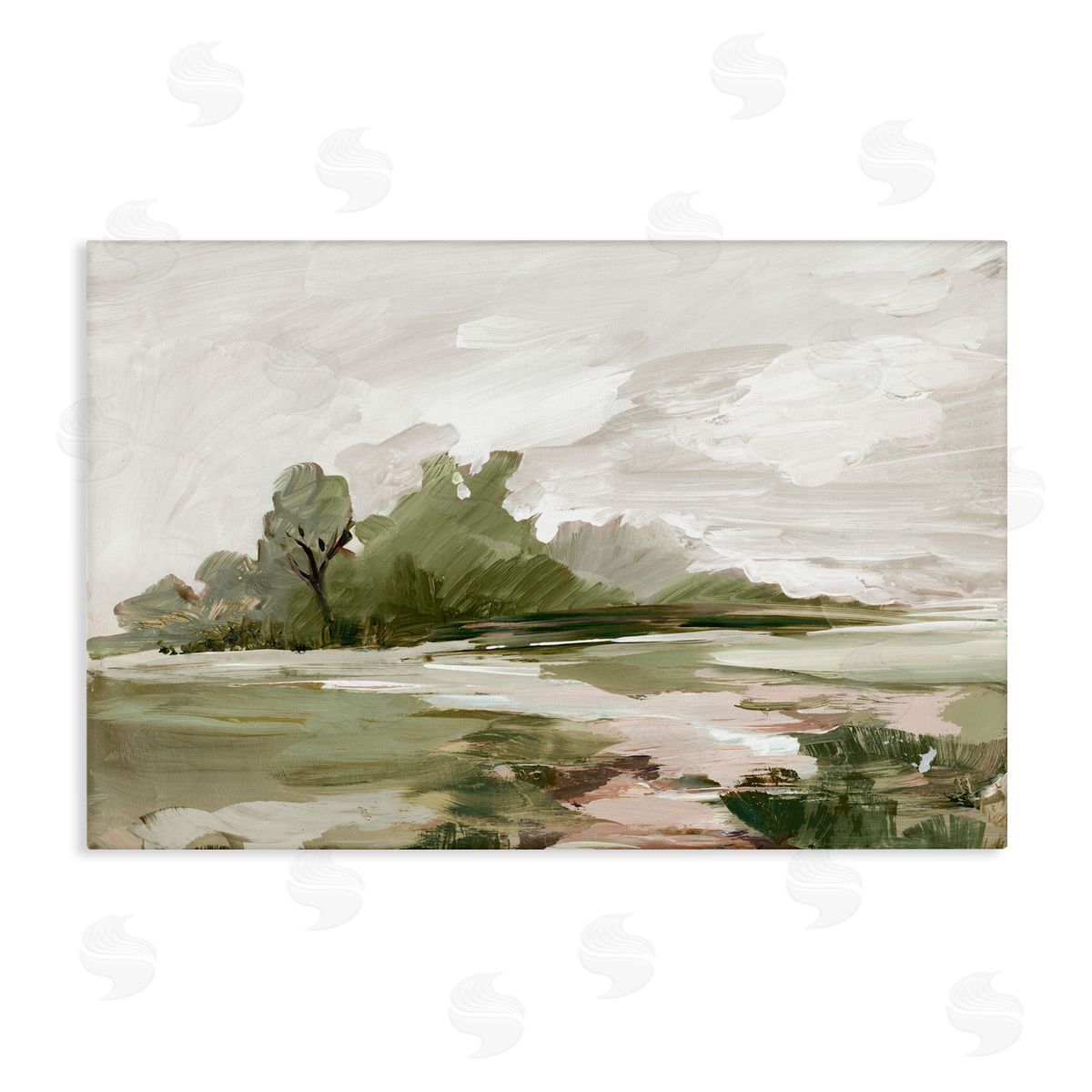 Countryside with Distant Trees Canvas Wall Art, Home Decor by Lera