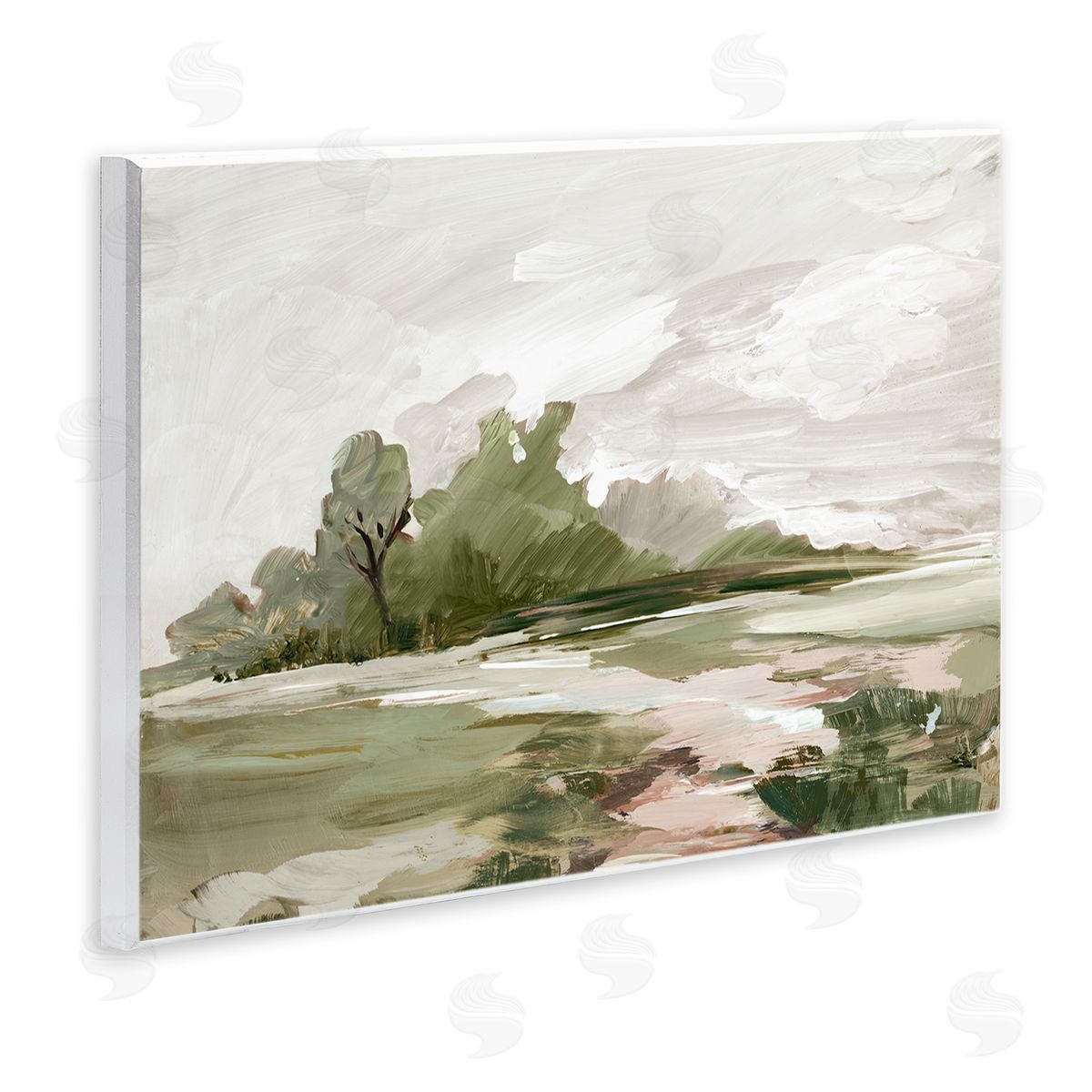 Countryside with Distant Trees Wood Plaque Wall Art, Home Decor by Lera