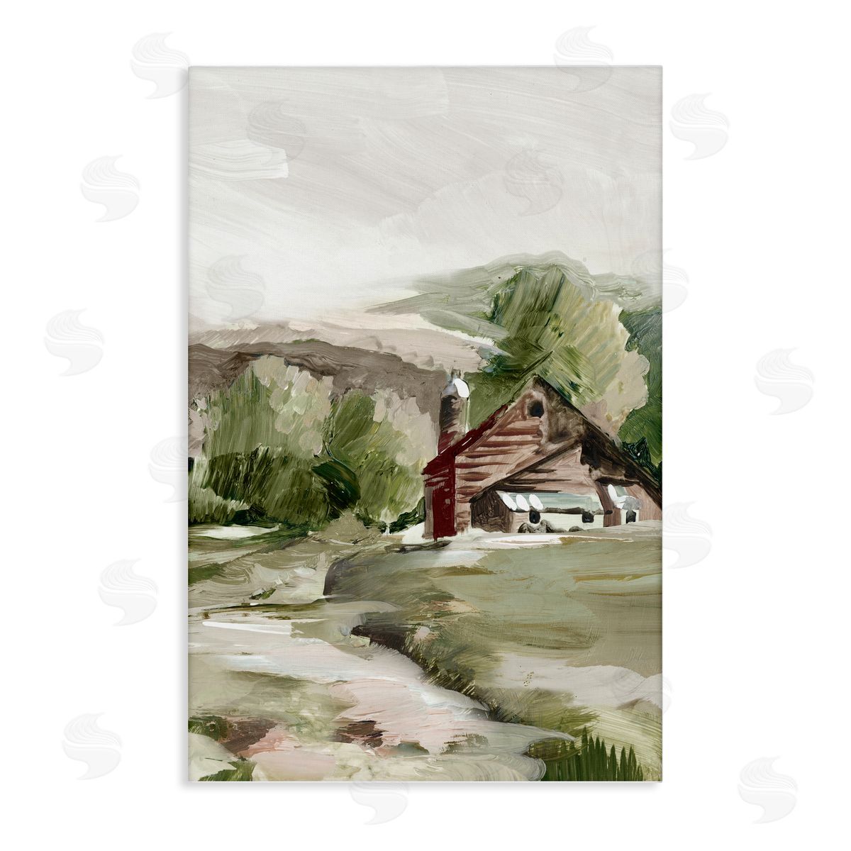 Rural Cabin Farmland Canvas Wall Art, Home Decor by Lera