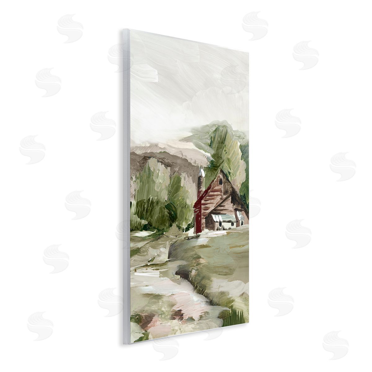 Rural Cabin Farmland Wood Plaque Wall Art, Home Decor by Lera