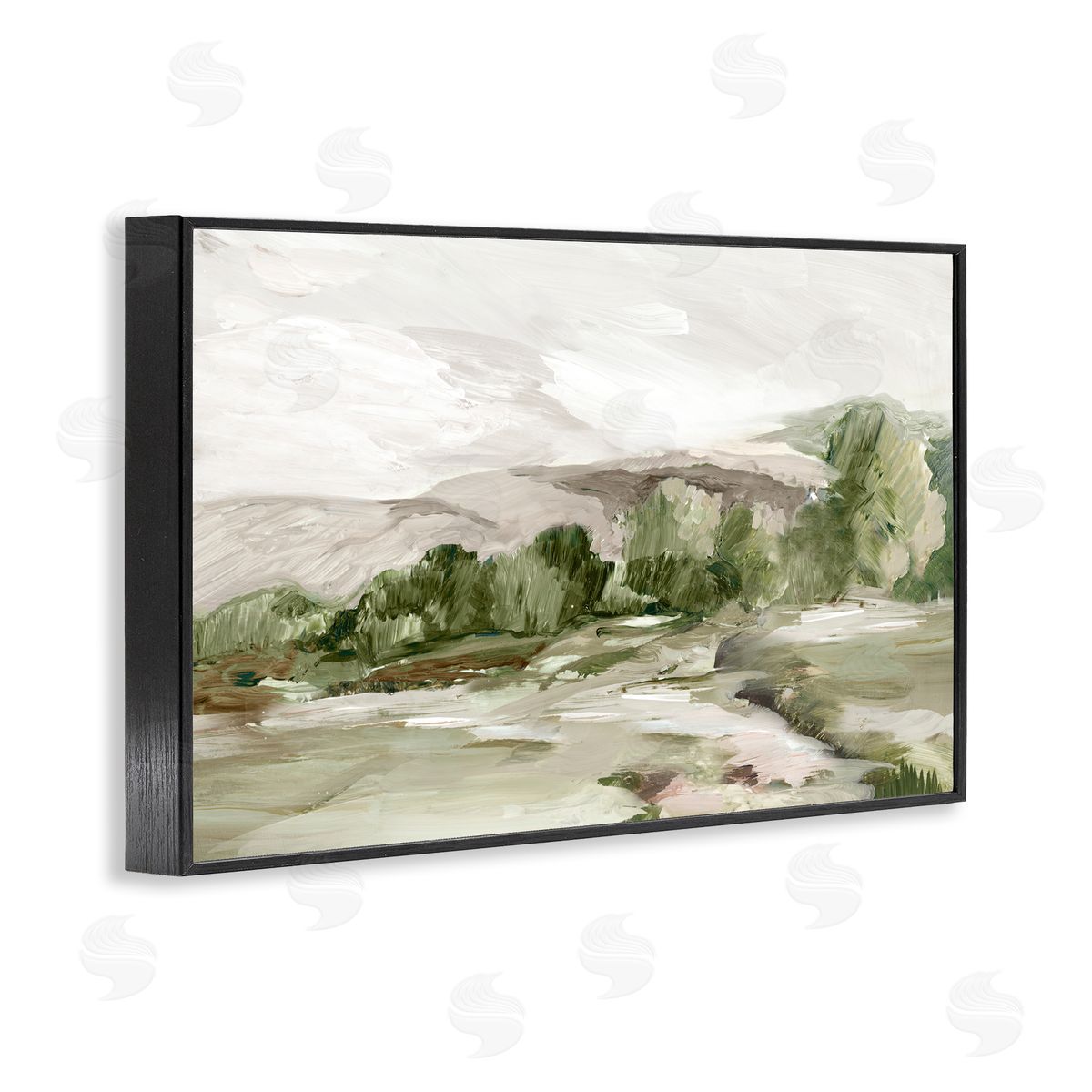 Tree Line From Afar Black Frame Print Wall Art, Home Decor by Lera