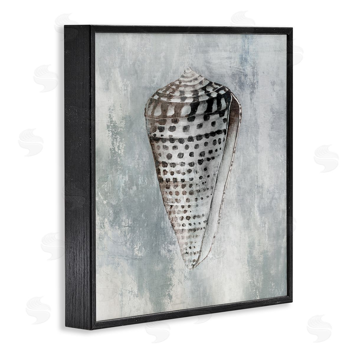 Organic Cowrie Shell Black Frame Print Wall Art, Home Decor by Eli Jones