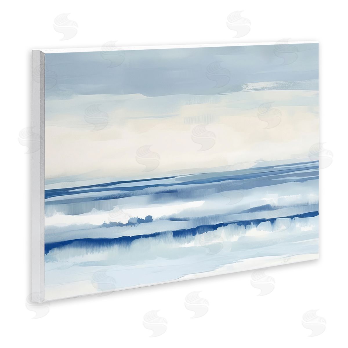 Abstract Layered Beach Waves Wood Plaque Wall Art, Home Decor by Irena Orlov
