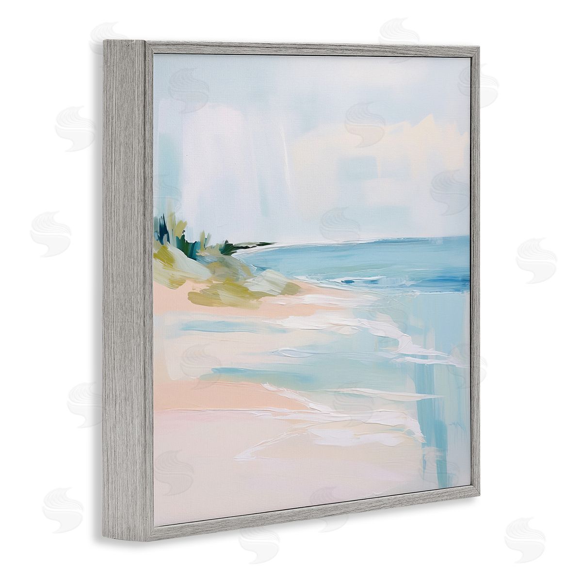 Abstract Beach Edge Grey Frame Print Wall Art, Home Decor by Irena Orlov