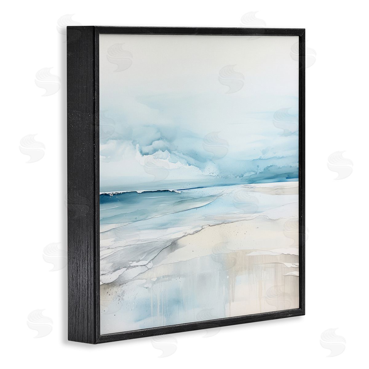 Abstract Modern Shoreline Black Frame Print Wall Art, Home Decor by Irena Orlov