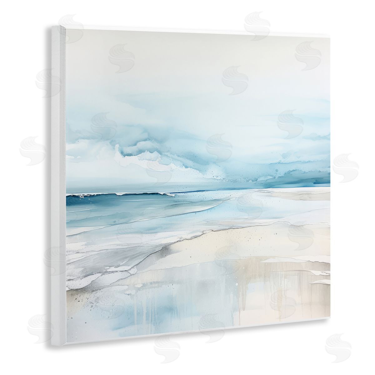Abstract Modern Shoreline Wood Plaque Wall Art, Home Decor by Irena Orlov