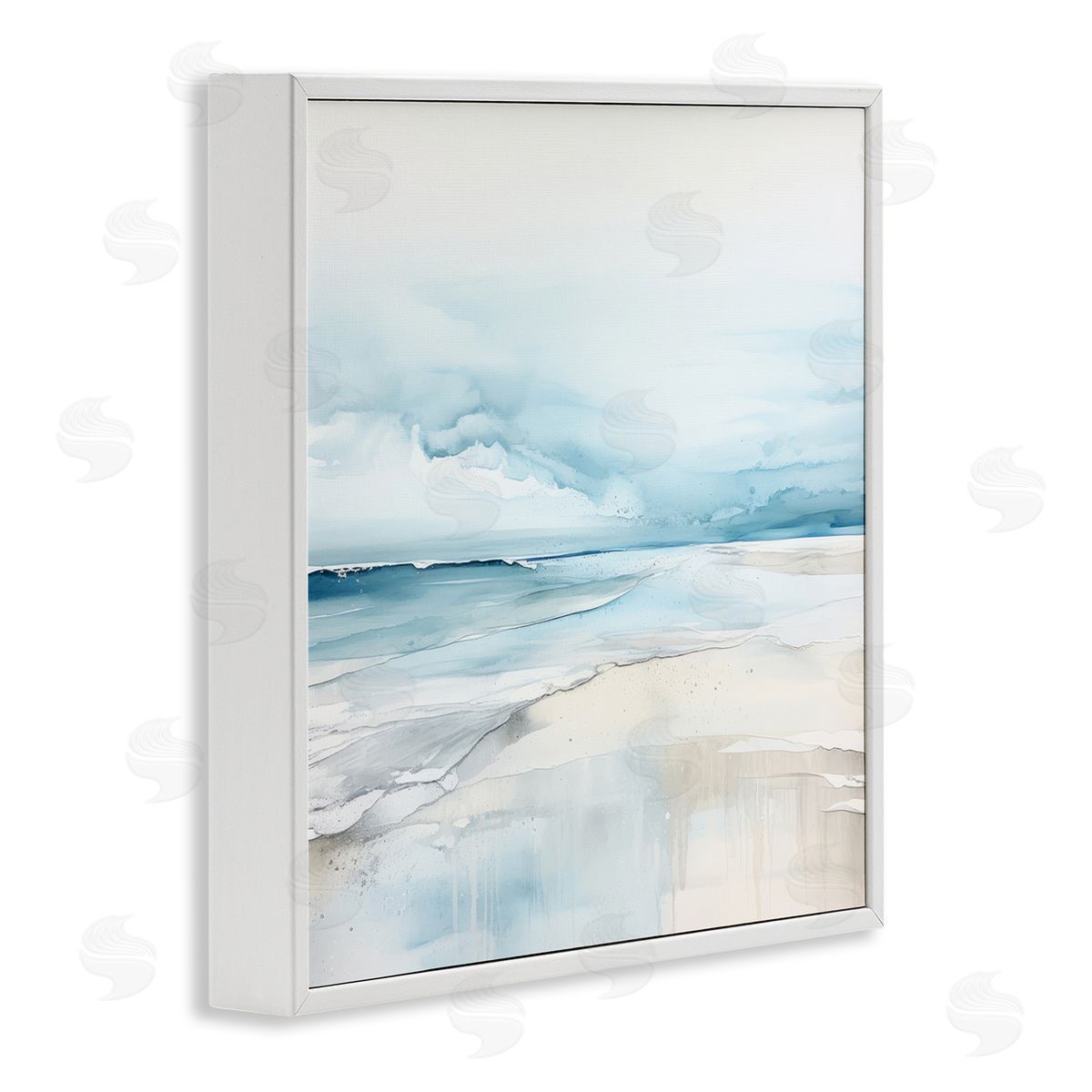 Abstract Modern Shoreline White Frame Print Wall Art, Home Decor by Irena Orlov