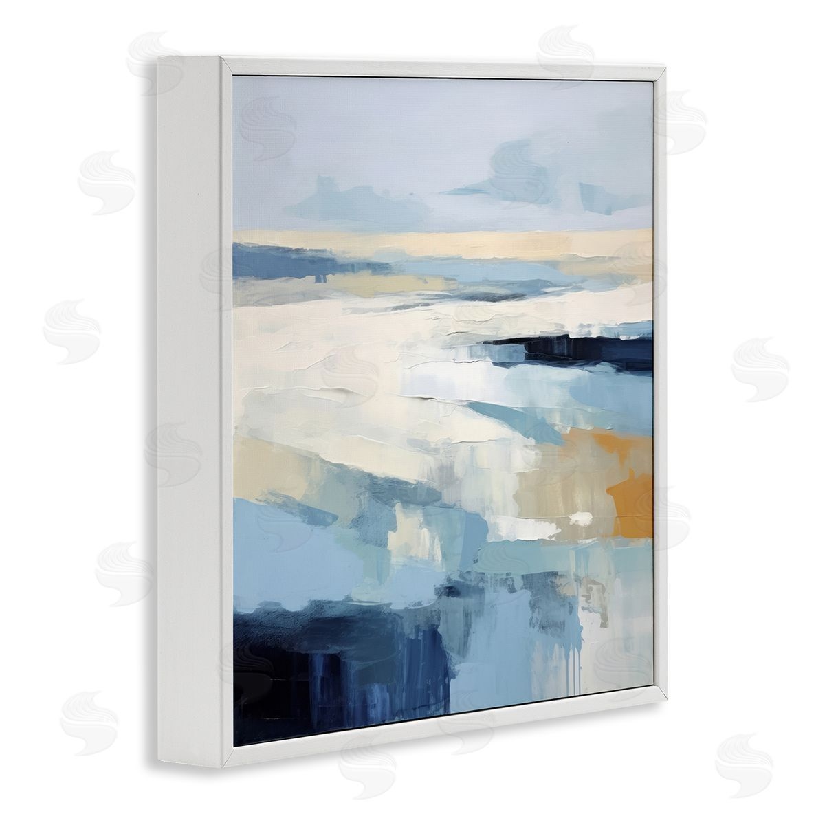 Energetic Flowing Terrain White Frame Print Wall Art, Home Decor by Irena Orlov