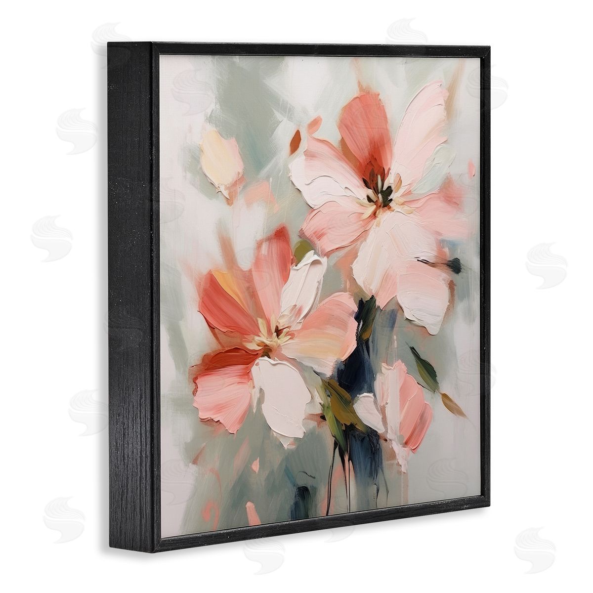Charming Pink Blossoms Black Frame Print Wall Art, Home Decor by Irena Orlov