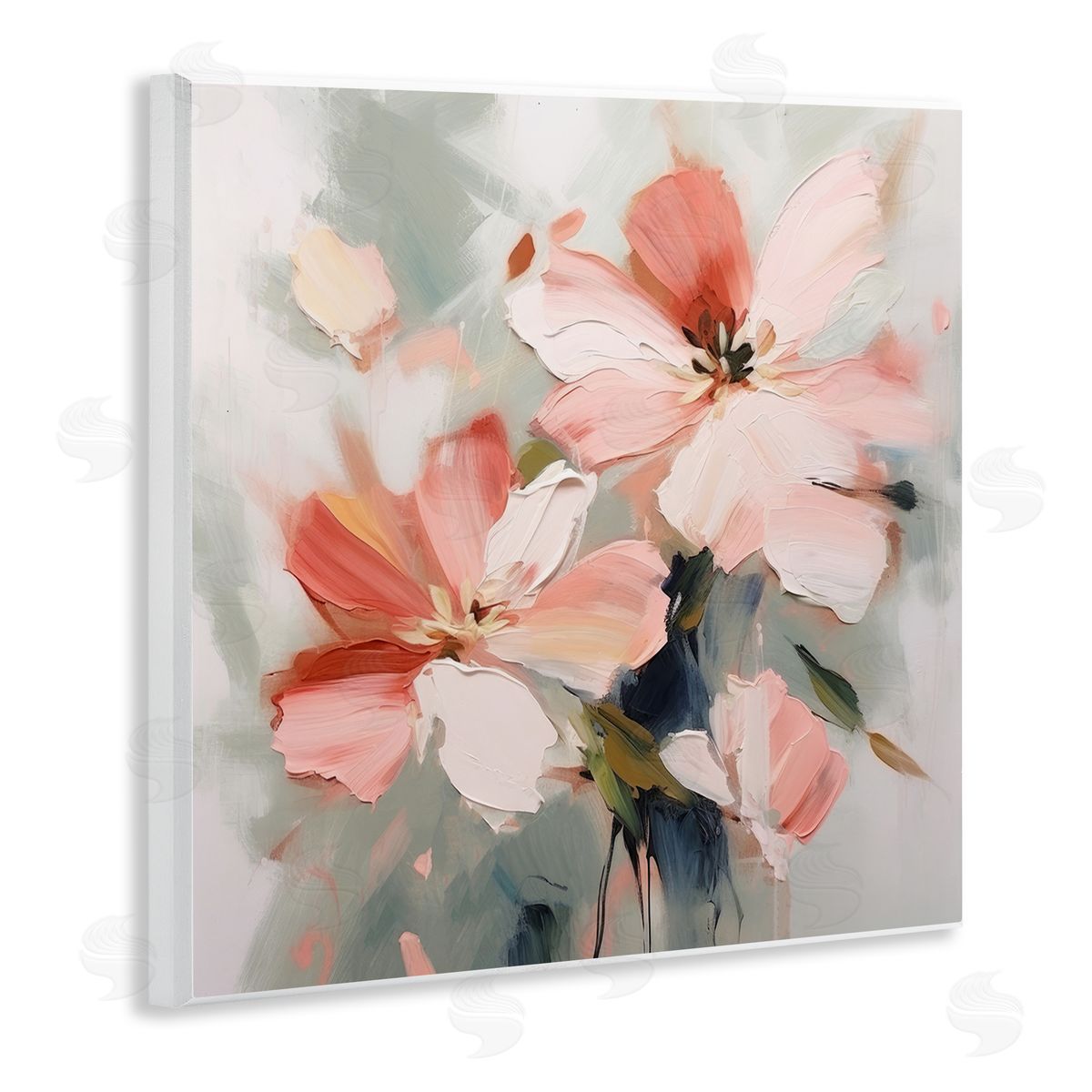 Charming Pink Blossoms Wood Plaque Wall Art, Home Decor by Irena Orlov