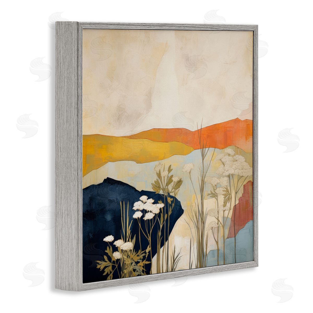 Complex Desert Layers Grey Frame Print Wall Art, Home Decor by Irena Orlov