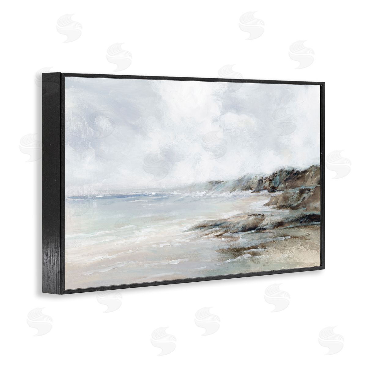 Classic Shoreline Cliffs Black Frame Print Wall Art, Home Decor by Luna Mavis