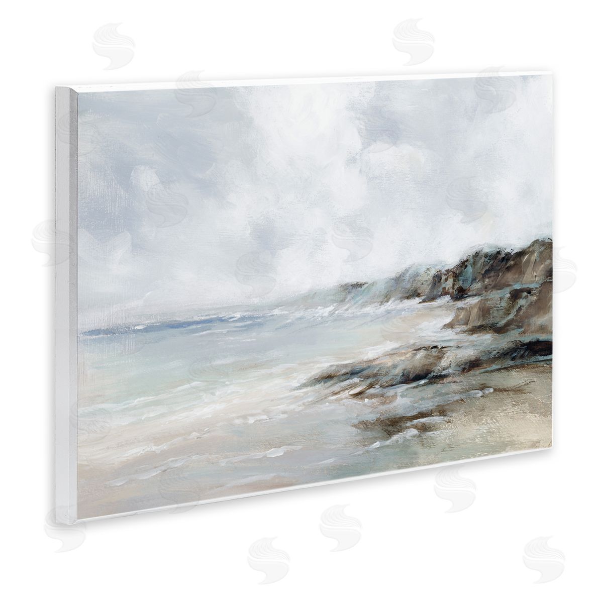 Classic Shoreline Cliffs Wood Plaque Wall Art, Home Decor by Luna Mavis