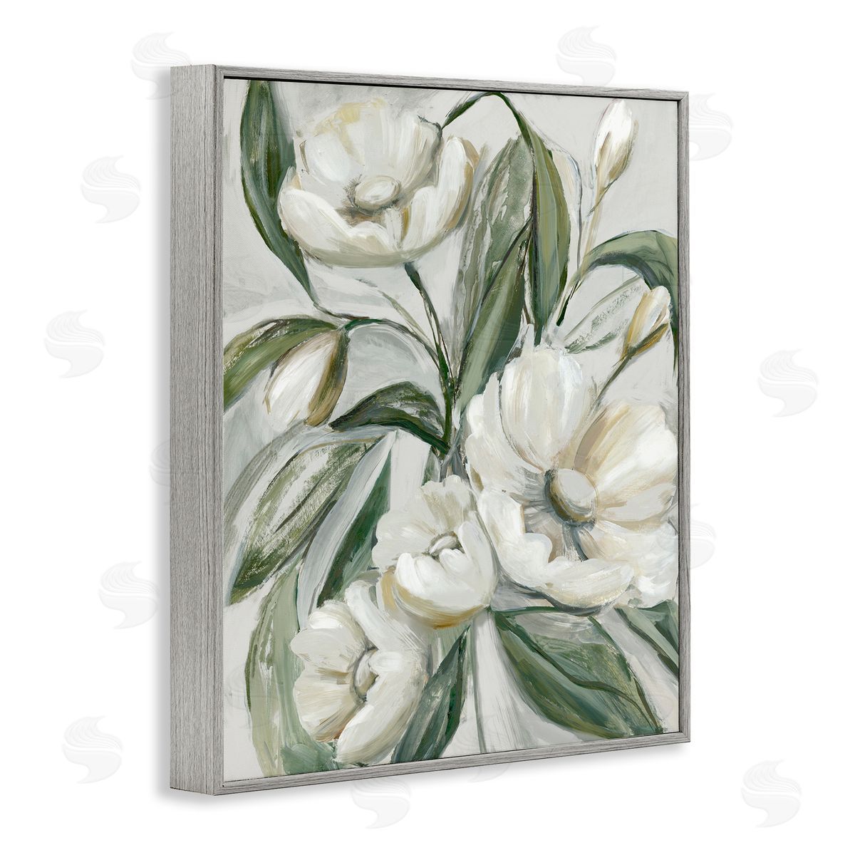 Bountiful Apple Blossoms Grey Frame Print Wall Art, Home Decor by Hannah Dawson